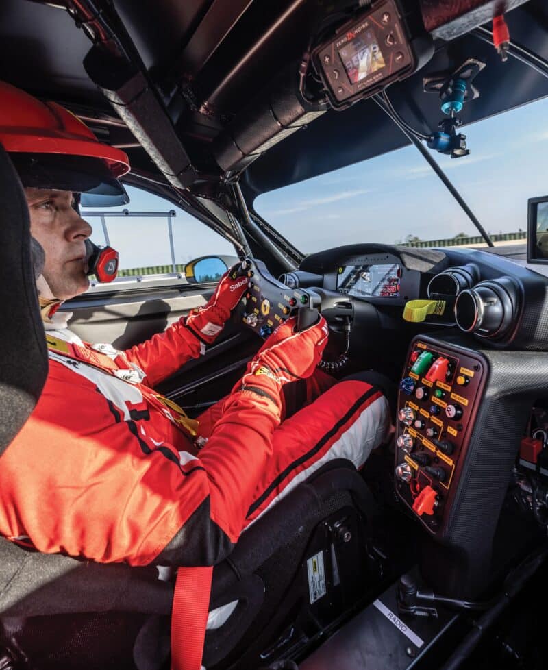 Adam Towler at the wheel of Ferrari’s 296 Challenge