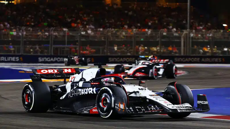 AlphaTauri of Liam Lawson in 2023 Singapore GP