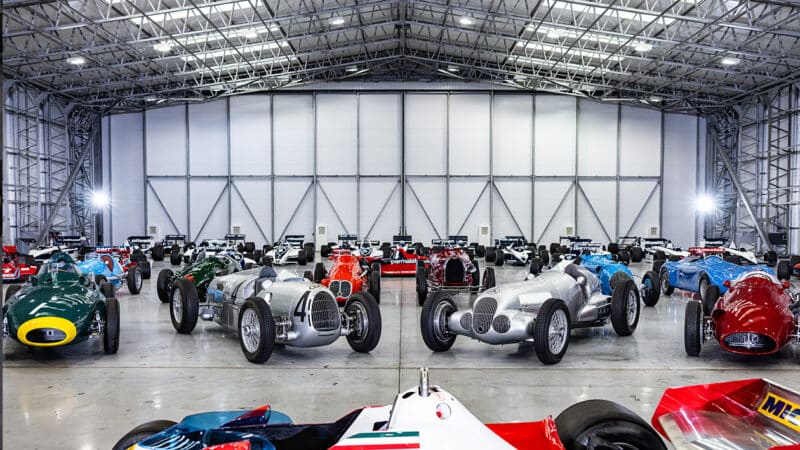 Auto Union and Mercedes cars among others in the Ecclestone Collection