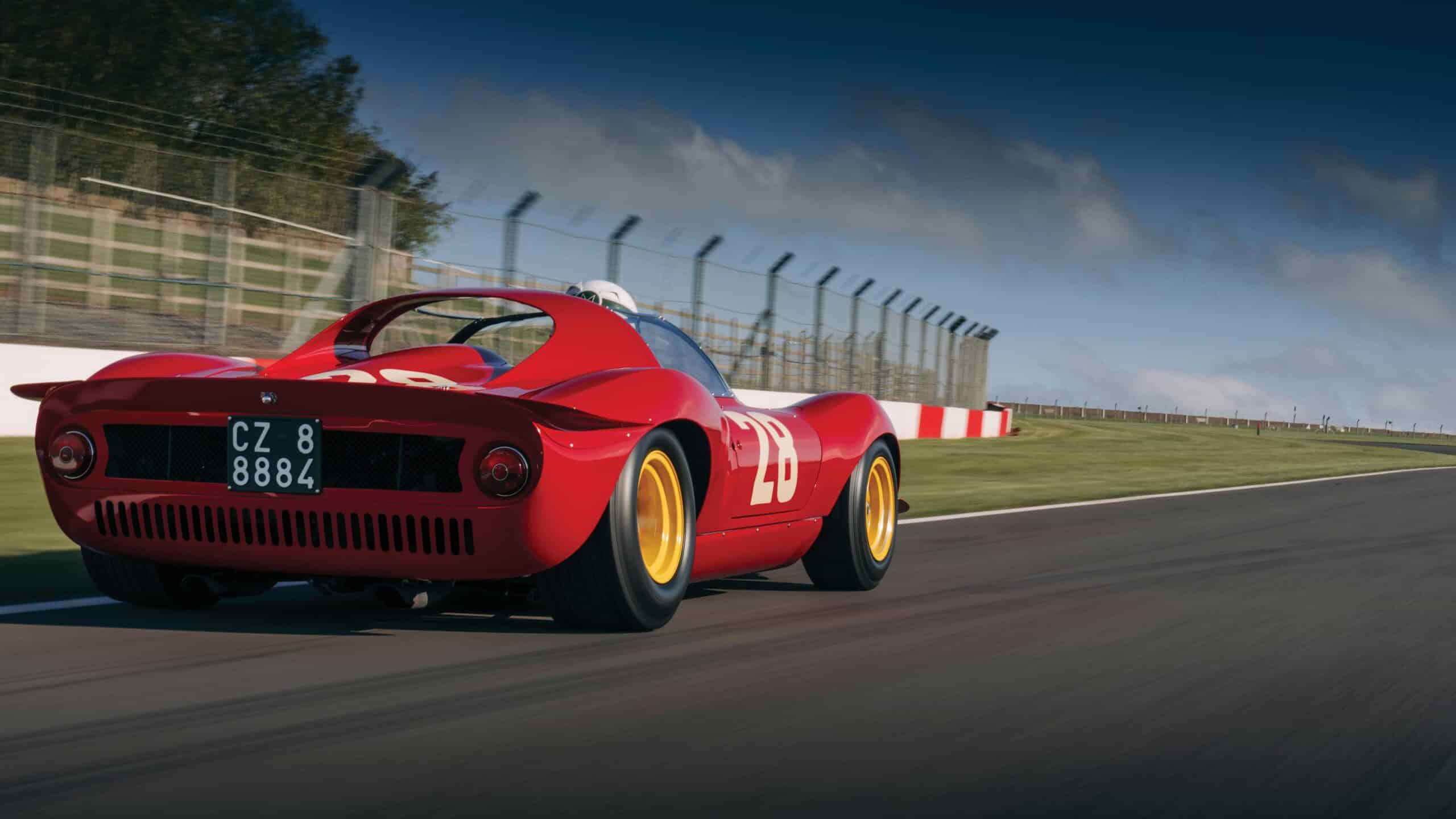 Ferrari Dino 206S Spider rear at donington park