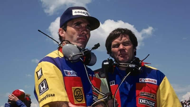 Frank Williams and Patrick Head at the 1985 Canadian Grand Prix