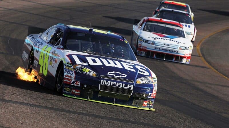 Leading AJ Allmendinger at Phoenix in 2010.