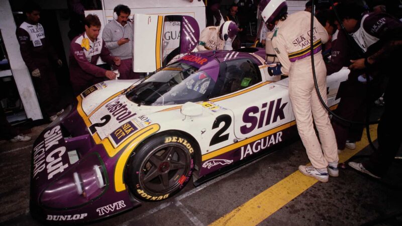 Jan Lammers refuelling at Le Mans 1988