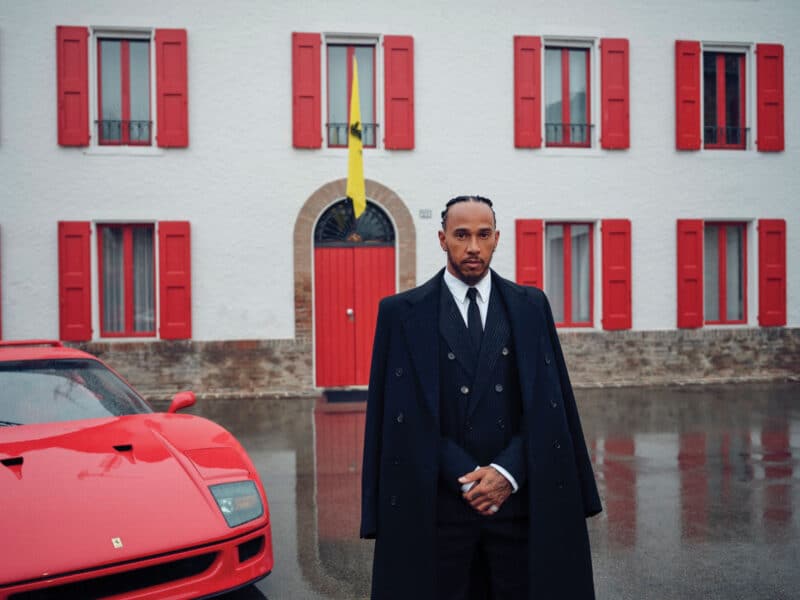 Lewis Hamilton with Ferrari F40 at Maranello