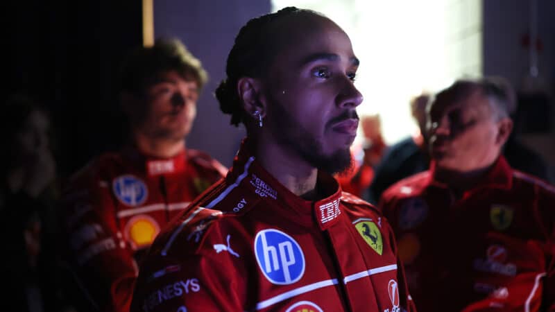 Lewis Hamilton backstage at F1 75 Live event in 2025