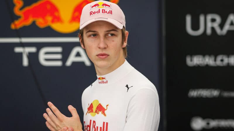 Liam Lawson in Red Bull racewear in 2020