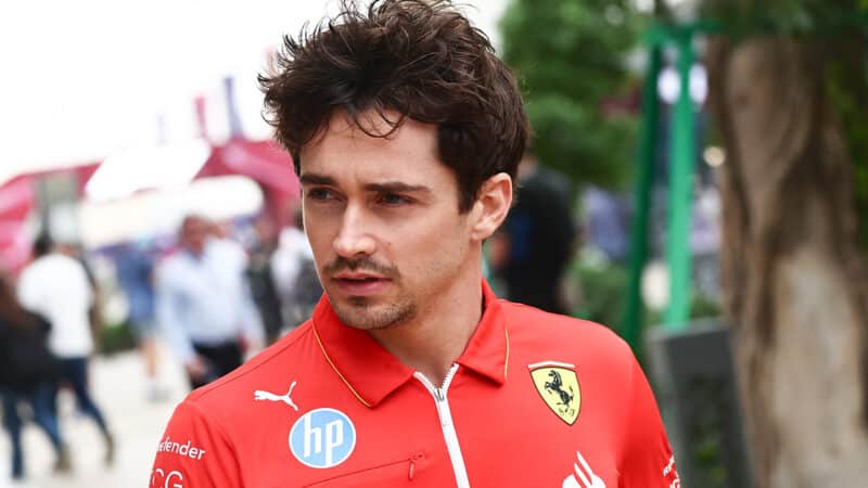 Tired looking Charles Leclerc in the paddock ahead of the 2024 F1 Qatar Grand Prix