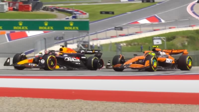 Max Verstappen collides with Lando Norris 2024 Austrian Grand Prix